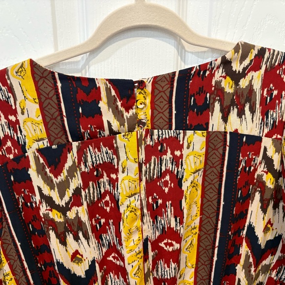 Forever 21 Red and Yellow Patterned Long Sleeve Dress - Picture 4 of 4